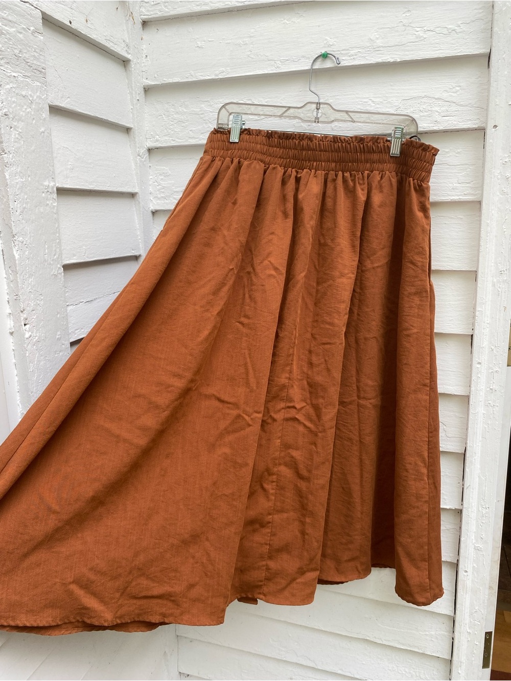 Rust Button-Front Skirt - Picture 4 of 7